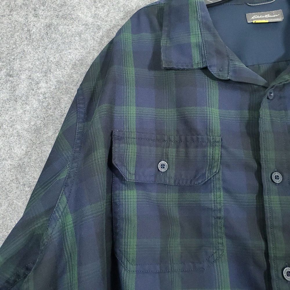 Eddie Bauer Travex Shirt Mens 2XL Classic Fit Freedry Easy Care Green Plaid XXL - Picture 6 of 16